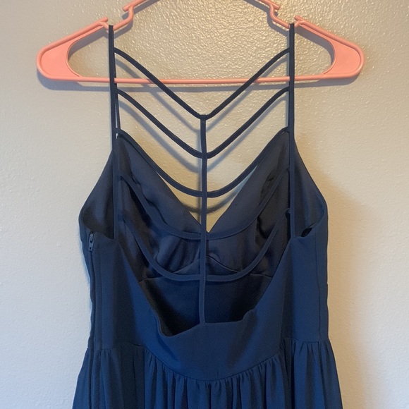 Bisou Bisou Navy Blue Spaghetti Strap Maxi Dress in Size 6 - Picture 4 of 5